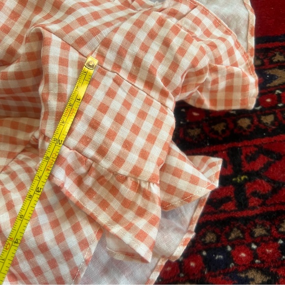 Caroline Constas Ruffle linen Gingham shorts size extra small - Picture 6 of 9